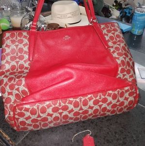 Red Coach Tote